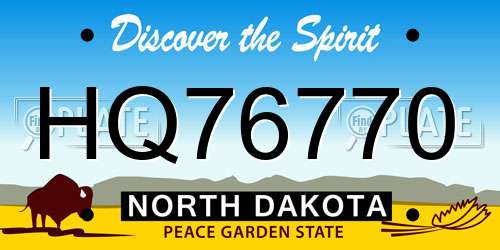 HQ76770 North Dakota License Plate