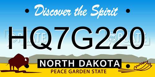 HQ7G220 North Dakota License Plate
