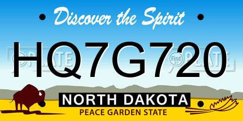 HQ7G720 North Dakota License Plate