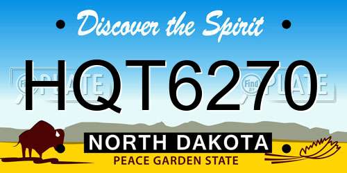 HQT6270 North Dakota License Plate