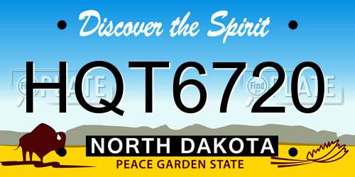 HQT6720 North Dakota License Plate