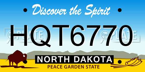 HQT6770 North Dakota License Plate