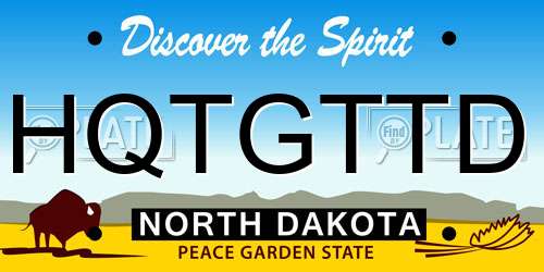 HQTGTTD North Dakota License Plate
