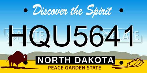 HQU5641 North Dakota License Plate