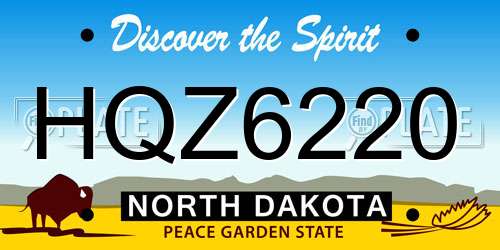HQZ6220 North Dakota License Plate