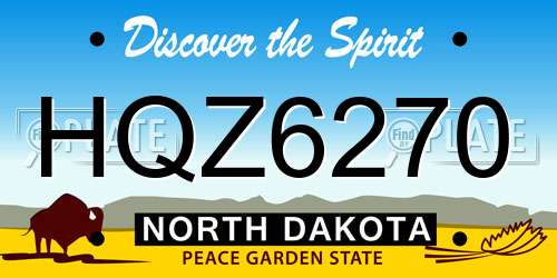 HQZ6270 North Dakota License Plate