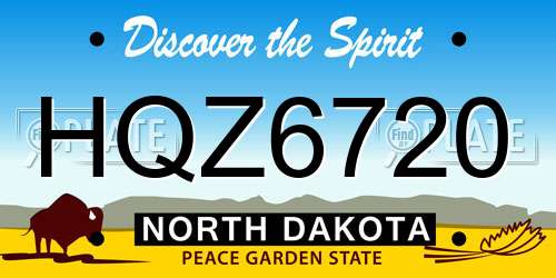 HQZ6720 North Dakota License Plate