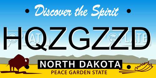 HQZGZZD North Dakota License Plate