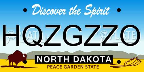 HQZGZZO North Dakota License Plate
