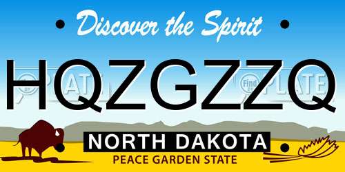 HQZGZZQ North Dakota License Plate