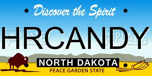 HRCANDY North Dakota License Plate