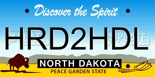 HRD2HDL North Dakota License Plate