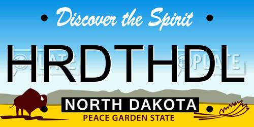 HRDTHDL North Dakota License Plate