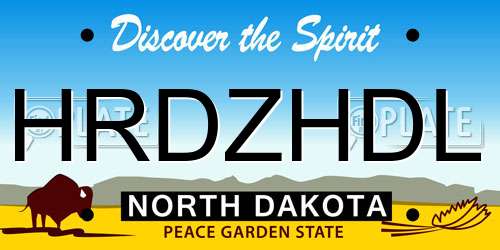 HRDZHDL North Dakota License Plate