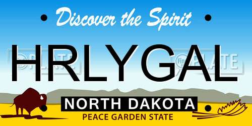 HRLYGAL North Dakota License Plate