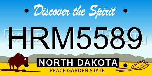 HRM5589 North Dakota License Plate