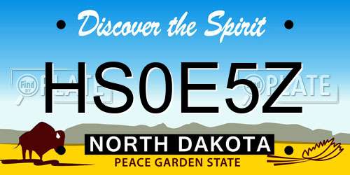 HS0E5Z North Dakota License Plate