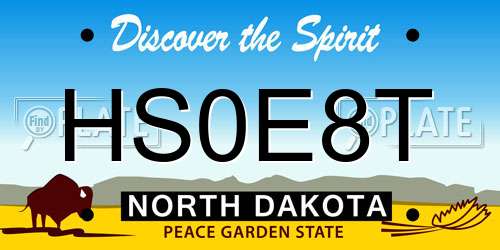 HS0E8T North Dakota License Plate