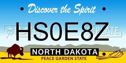 HS0E8Z North Dakota License Plate