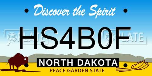 HS4B0F North Dakota License Plate