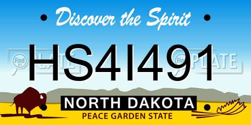 HS4I491 North Dakota License Plate