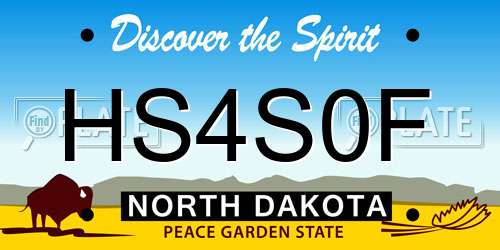 HS4S0F North Dakota License Plate