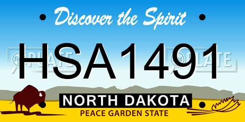 HSA1491 North Dakota License Plate