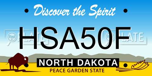 HSA50F North Dakota License Plate