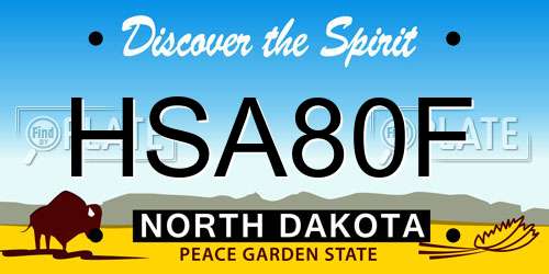 HSA80F North Dakota License Plate