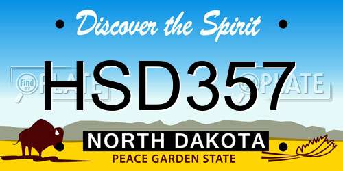 HSD357 North Dakota License Plate