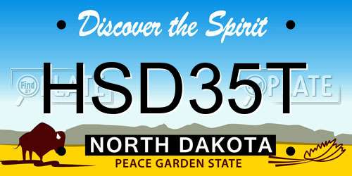HSD35T North Dakota License Plate