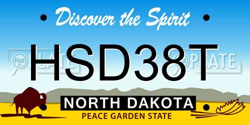 HSD38T North Dakota License Plate