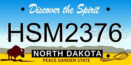 HSM2376 North Dakota License Plate