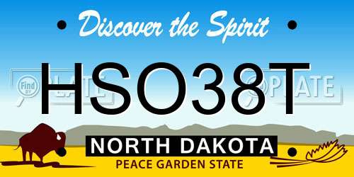 HSO38T North Dakota License Plate