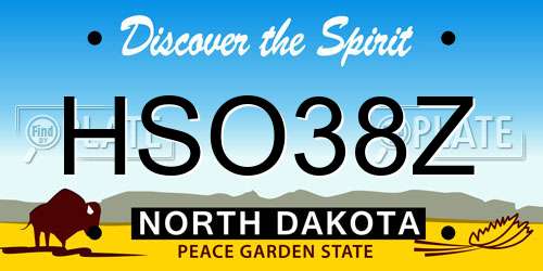 HSO38Z North Dakota License Plate