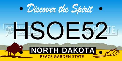 HSOE52 North Dakota License Plate