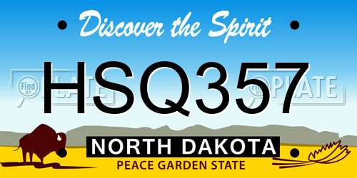 HSQ357 North Dakota License Plate