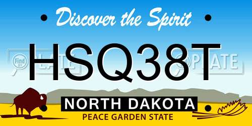 HSQ38T North Dakota License Plate