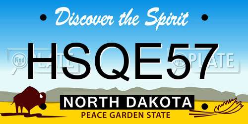 HSQE57 North Dakota License Plate