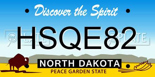 HSQE82 North Dakota License Plate