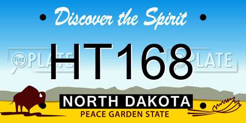 HT168 North Dakota License Plate