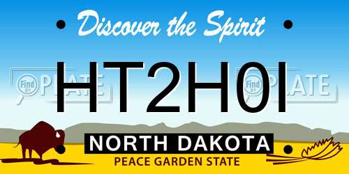 HT2H0I North Dakota License Plate