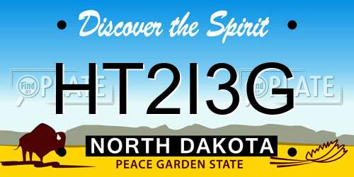 HT2I3G North Dakota License Plate