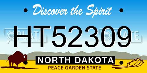 HT52309 North Dakota License Plate
