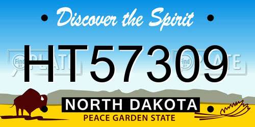 HT57309 North Dakota License Plate