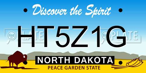 HT5Z1G North Dakota License Plate