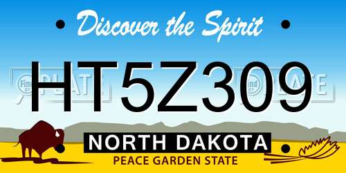 HT5Z309 North Dakota License Plate