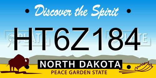 HT6Z184 North Dakota License Plate