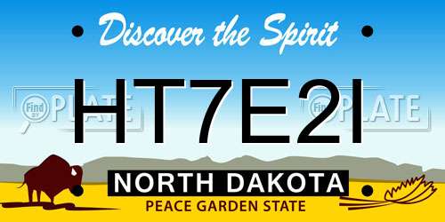 HT7E2I North Dakota License Plate