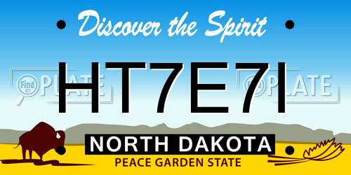 HT7E7I North Dakota License Plate